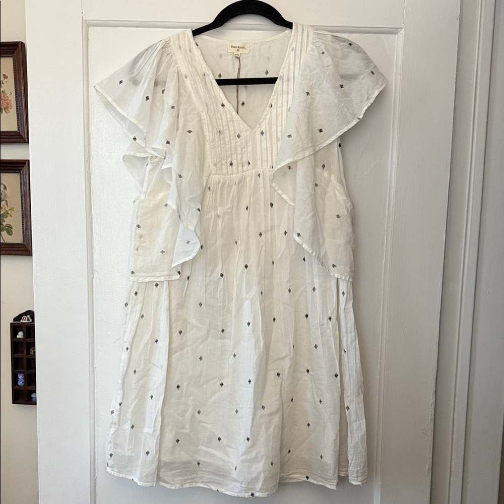 S/M White and Blue Sundress NWT Cost Plus World Market